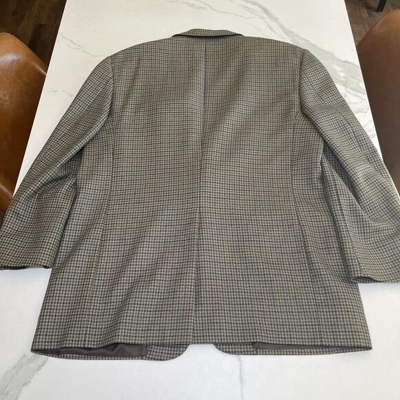 VTG Burberry Jacket Blazer 40R Wool Glencheck Houndstooth Made in USA Sport Coat - Picture 16 of 16